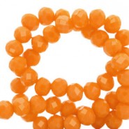 Top Glas Facett Glasschliffperlen 3x2mm rondellen Tangy orange-pearl shine coating